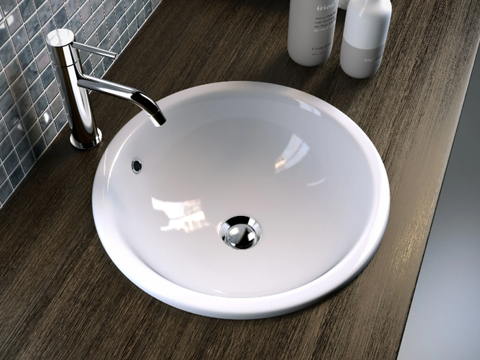 TRIS - Inset round ceramic washbasin _ Olympia Ceramica